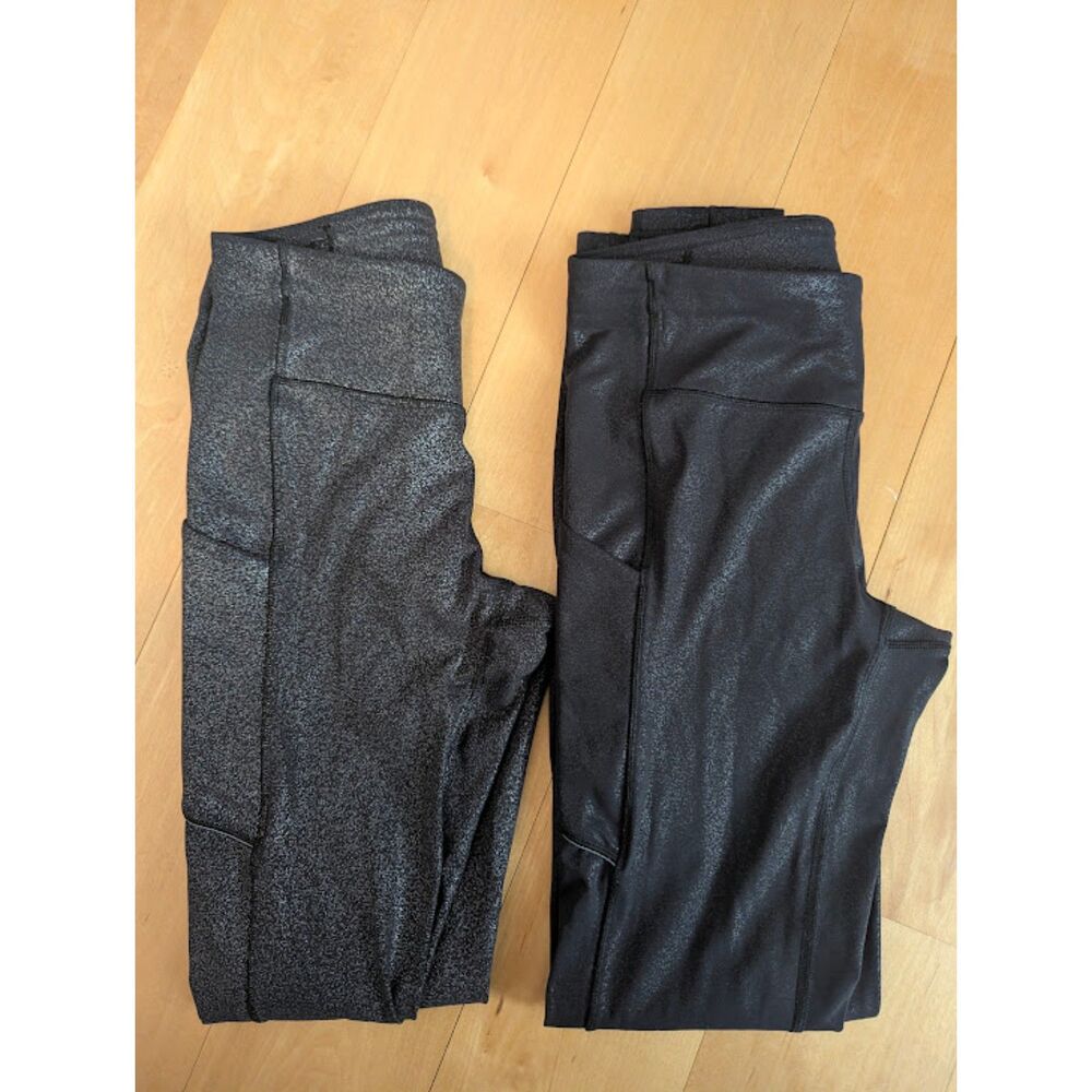 Lululemon Speed Up Legging Tights *Foil 28" Luminosity Black Silver 4  BOGO
